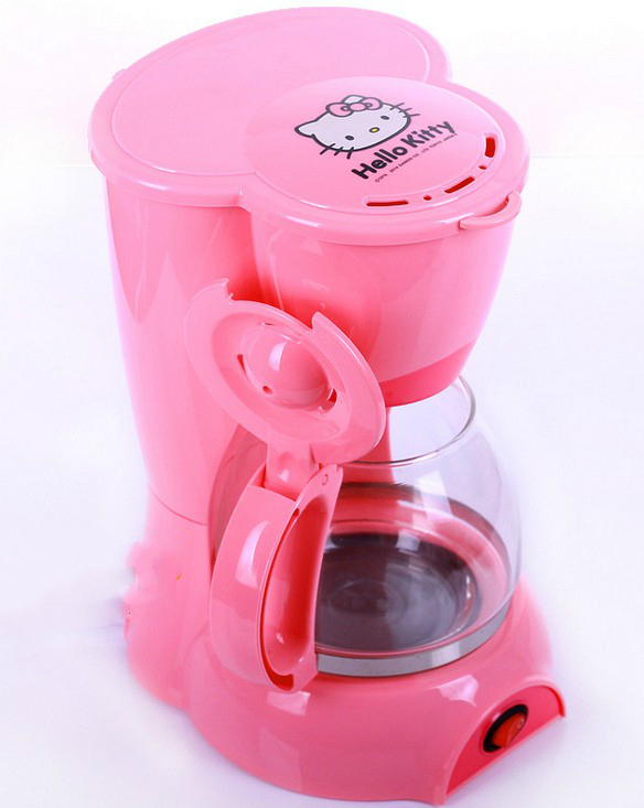 2014 new kitchen electric appliance coffee machine Hello Kitty pink drip coffee maker automatic ...