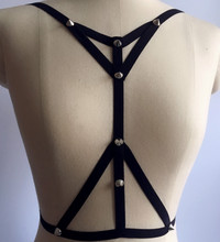 NEW Selena Suspenders Frame Bra Braces Harness Cage Bra Bondage Belt Harness Bows elastic body Black Rose with Heart retail