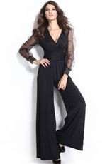 Black-Embellished-Cuffs-Long-Mesh-Sleeves-Jumpsuit-LC6650-22149