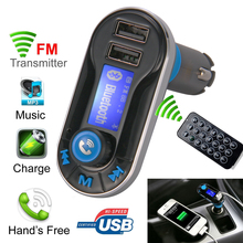Bluetooth Auto Radio LCD Car Kit FM Transmitter Talking for mobile phone MP3 Player USB AUX Charger Handsfree + Remote MA323
