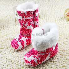 2014 New Fashion Super Warm Winter Baby Ankle Snow Boots Infant Shoes Red Antiskid Keep Warm Baby Shoes First Walkers