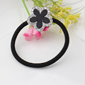 New Women Fashion Elastic Full Rhinestone Flower Hair Band Girls Hair Rope Ponytail Holder Elastic Hair