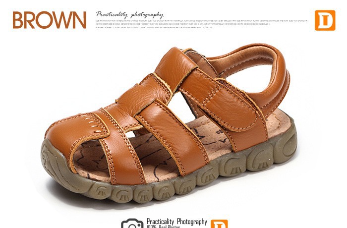 New 2015 Summer Kids Sandals Boys Genuine Leather Sandals Shoes Footwear Children Shoes Sandels Size21-36 Cow Sandalia Infantil free shipping (7)