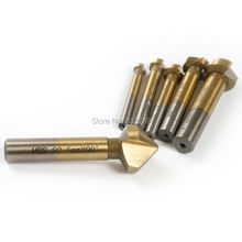 6Pcs High Carbon Steel Single Flute Titanium Coated Edge Chamfer Chamfering 90 Degree Wood Countersink Drill