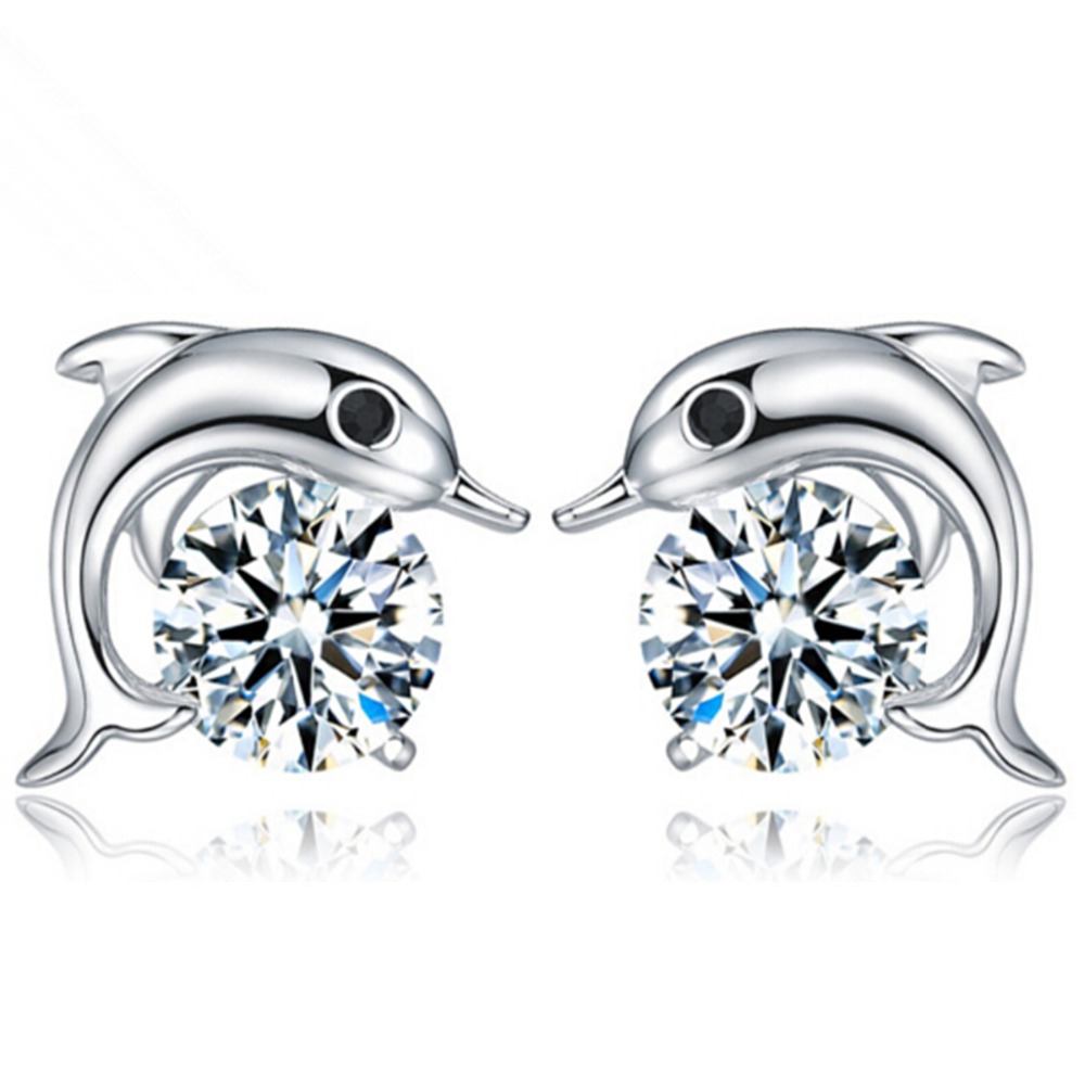 aliexpress buy e032 earrings dolphin silver aliexpress buy e032 earrings dolphin silver