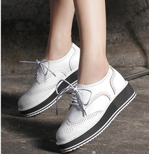 Full Season Oxfords Europe Fashion Platform Shoes Woman Flats Casual Women s Oxfords Round Toe Brogue