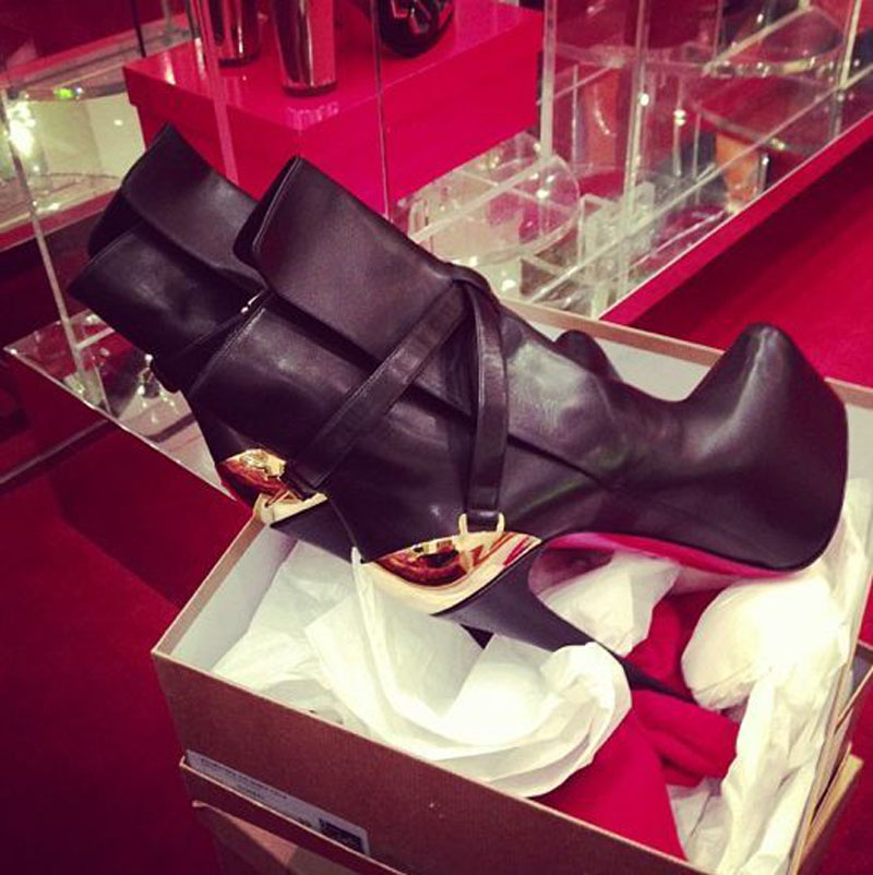 fancy shoes with red soles