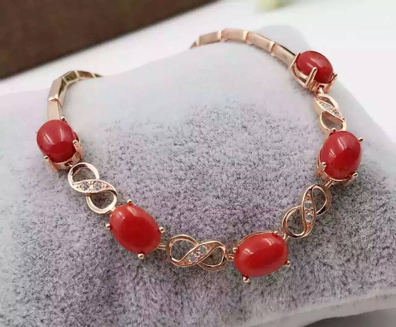 Fashion square shape natural red coral bracelets 925 sterling silver natural gem stone bracelet for women wedding jewelry