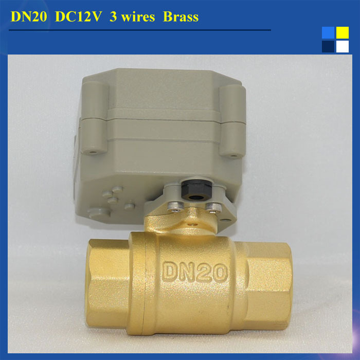3/4'' DC12V 3 wires full port motorized ball valve for HVAC Water