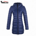 2016 Luxury Women Winter Ultra Light Weight Long Down Hooded Coat Parka Womens Long Winter Duck