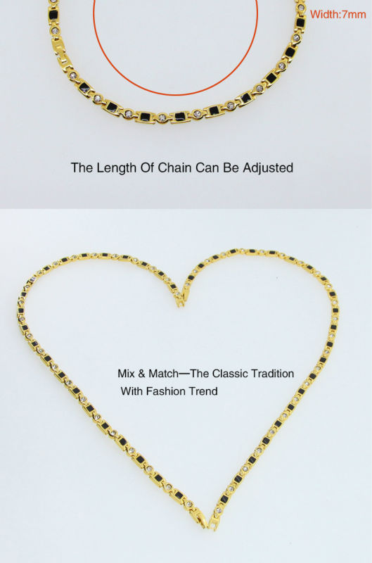 9062-Crystal Gold Statement Fashion Necklaces For Women 2015 Stainless Steel Necklace Layer Necklace With Magnetic Pure Germanium