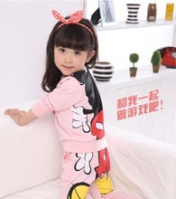 Kids girls clothing sets children s suit shirt pants 2pcs autumn models girls suit new sports