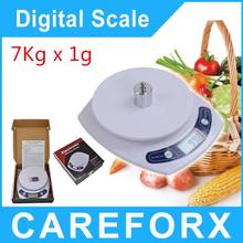 Free shipping 7kg 7000g x1g Portable Digital LCD Kitchen Food Diet Postal Weighting Scale Compact Electronic