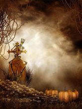 300cm*600cm(10x20ft) halloween background vinyl Falling tenderly human bones pumpkin photo studio backgrounds ZJ