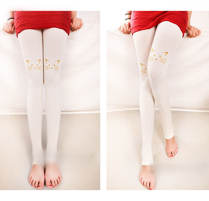 New Arrival Cotton Girls Print Cartoon Tights Japanese Filigree Embroidery Pantyhose Little Cat Stockings_6