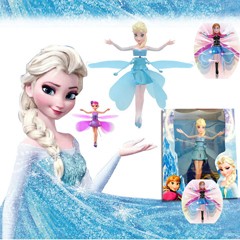 Original Fever Cheap Plastic Boneca Princess Flying Fairy Elsa and Anna Infrared Induction Doll For Girl Brinquedos Electric Toy