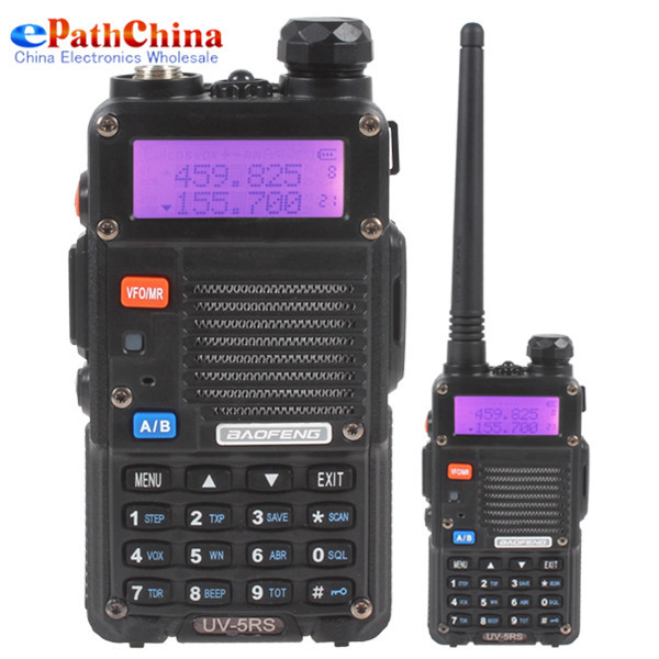Black Walkie Talkie BaoFeng UV 5RS 128CH 2 Way VHF 136MHz 174MHz UHF 400MHz 520MHz Radio