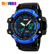 2016 SKMEI Men’s Digital Watch S SHOCK Alarm Men Watch 50M Water Resistant Date Calendar LED Big Dial Sports Watches