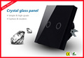 MakeGood New Design Glass Panel Touch Light Switch Wall Switches 2 Gang 1 Way with blue