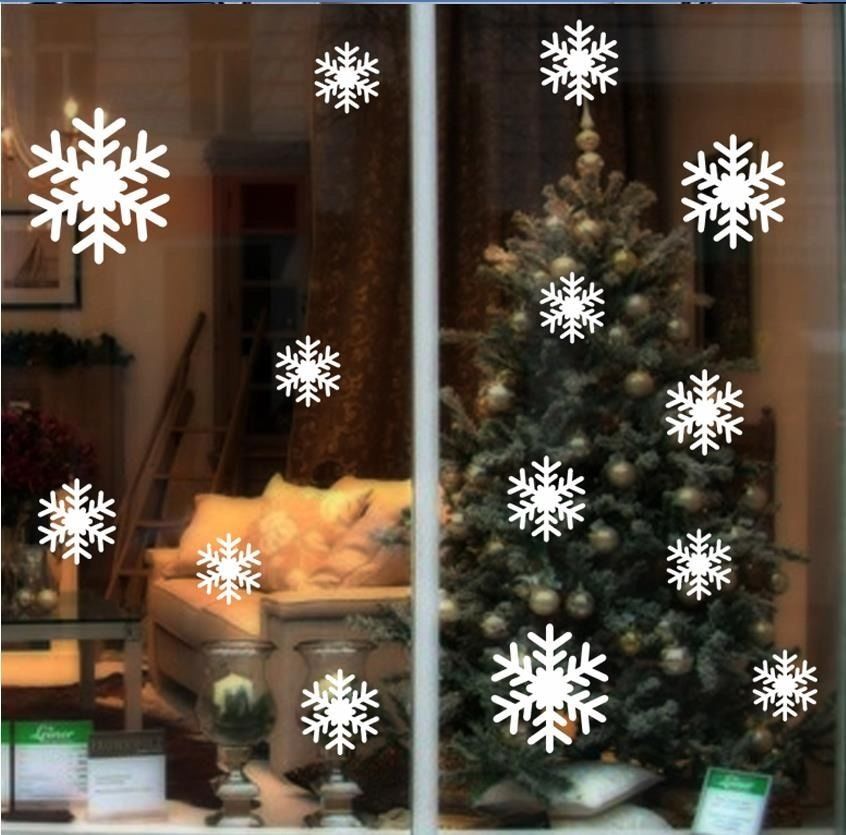Xmas Christmas Stickers Self Adhesive Shop Home Decoration Window Mirror Decals 