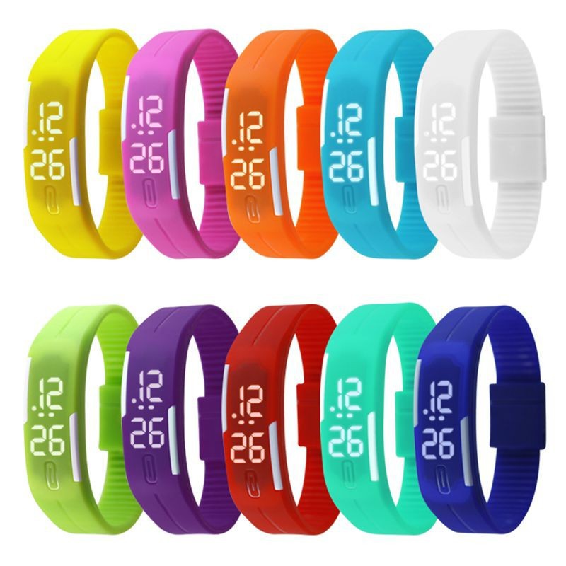 Dropshipping 2015 Newest Candy Color Led Touch Digital Wrist Watch Silicone Jelly Waterproof Sports Bracelet Watch