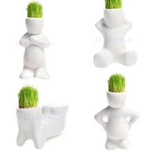 4 shape Mini Novel Bonsai Grass Doll Hair White Lazy Man Plant Garden