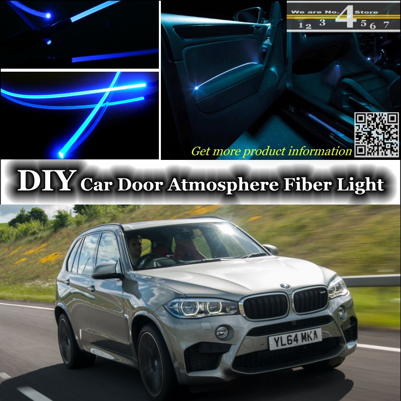 interior Ambient Light Tuning Atmosphere Fiber Optic Band Lights For BMW X5 Inside Door Panel illumination (Not EL light) Refit