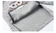Kids Girls Fleece Lined Zip Sweatshirt Cartoon Cute Owl Casual Cotton Girls Winter Clothes 1239