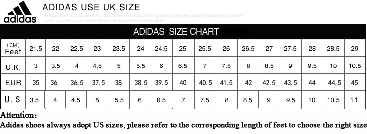 adidas size chart men shoes