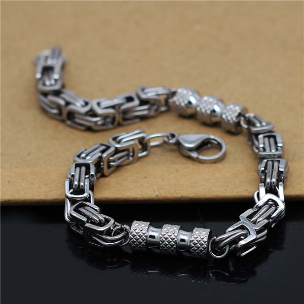 8 inches 6mm fashion design men chain bracelet never fade guarantee brand design couple wife huaband