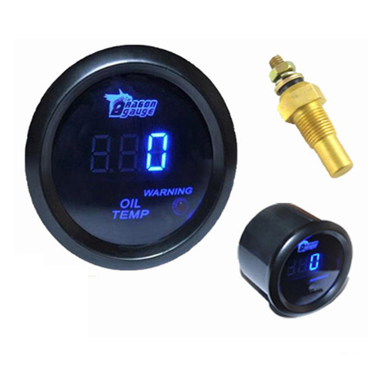 Black 2 1/16 inch 52mm Digital LED Oil Temperature Gauge Auto Gauge Oil Temp Meter Car Styling
