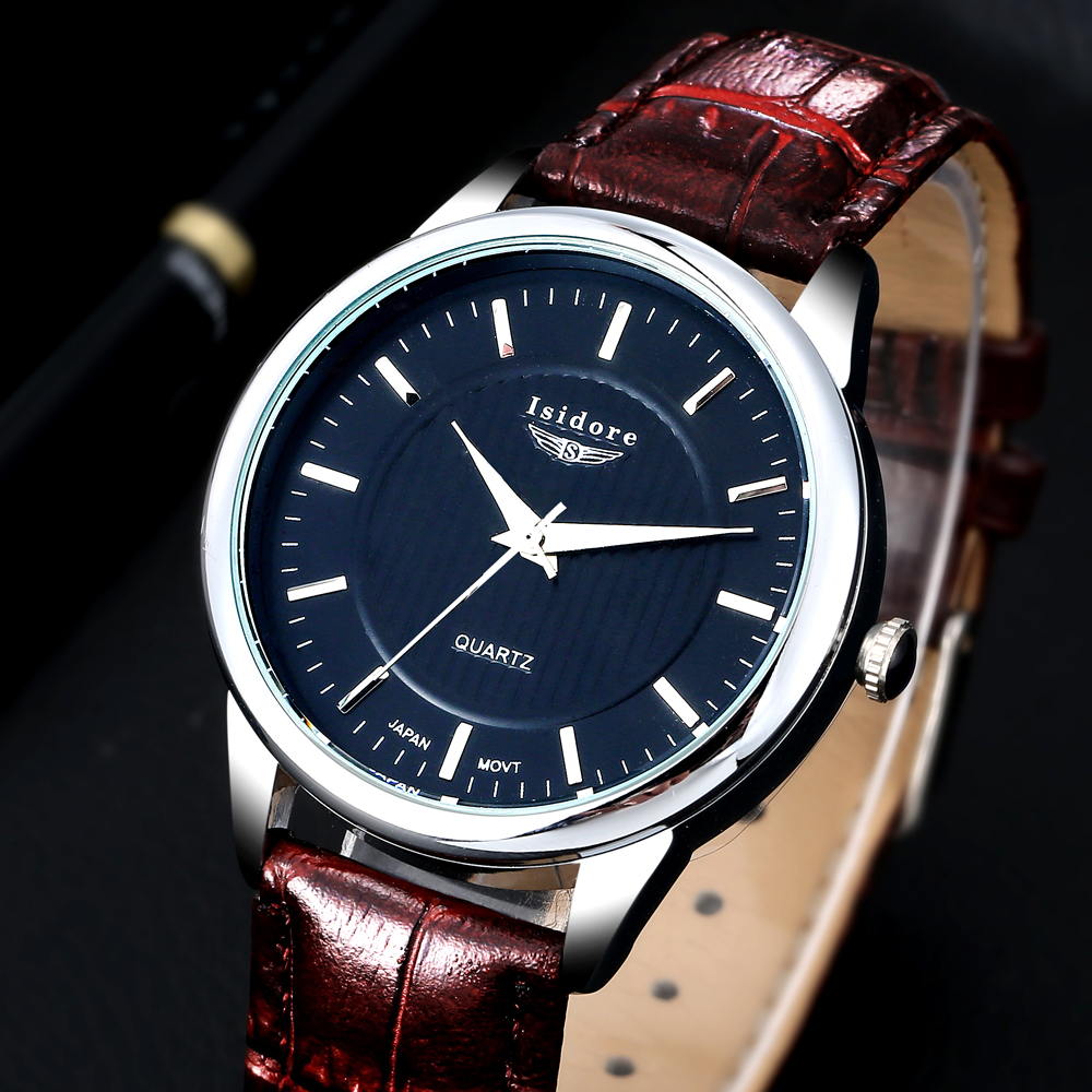 2016 Fashion Casual Men Watch New Luxury Brand High Quality Leather Waterproof Quartz Wrist