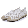 Elegant Loafers Shoes Women Slipony Casual Lace Flowers Round toe Shoes Woman Fashion Flat Platform Heel