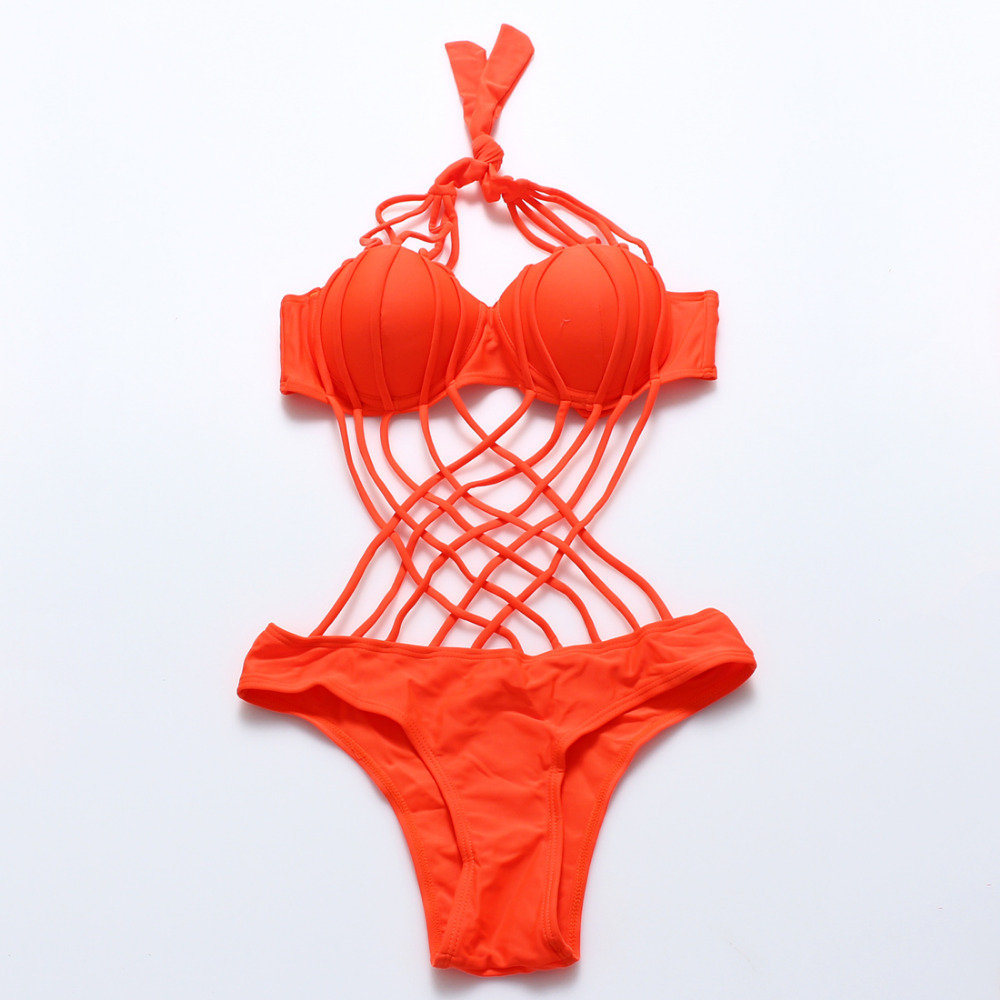2016 Women Push Up Swimwear Strappy Bathing Suit Halter Bikinis Set Swimsuit Padding Sexy Biquini Neon Colors 2016 Women Push Up Swimwear Strappy Bathing Suit Halter Bikinis Set Swimsuit Padding Sexy Biquini Neon Colors