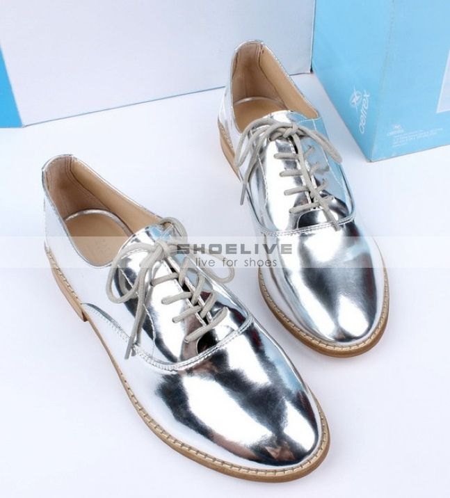silver oxford shoes womens new fashion free shipping new fashion patent blucher silver oxford shoes womens new fashion free shipping new fashion patent blucher