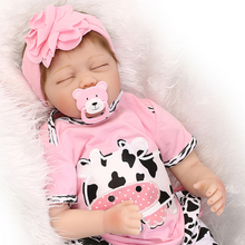 22 дюймов Силиконовые Baby doll reborn Спальный возрождается-дети boneca детские игрушки bebe menina