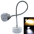 5W Silver Flexible Hose LED Wall Lamps Flexible Arm Light Lamp Bedside Reading Light Study Painting