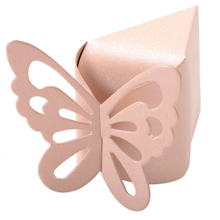 50 Pcs Butterfly Candy Boxes Style for Wedding Party Shower Pink Free Shipping