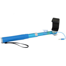 Blue Extendable Selfie Wired Stick Phone Holder Remote Shutter Monopod For Smartphone@homegarden2014