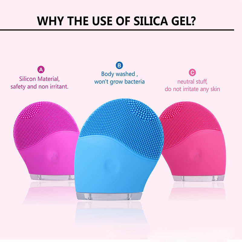 Electric Silicone Facial Brush Face Cleanser Vibrate Waterproof Silicone Cleansing Brush