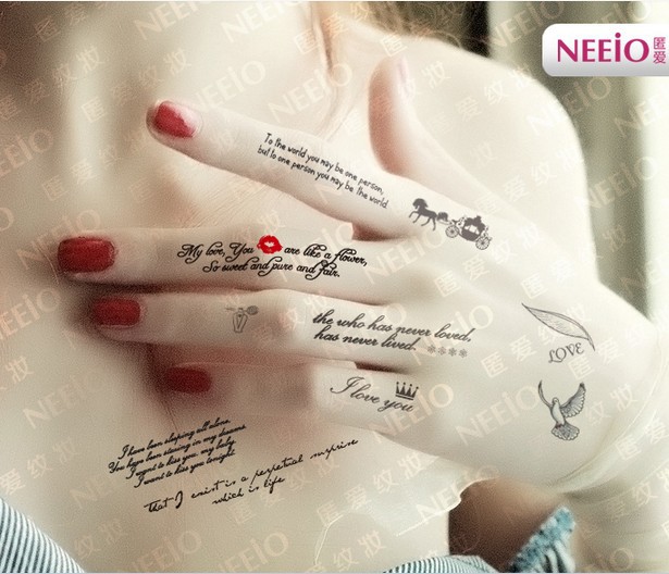 English words letters Large temporary tattoos Shoulder Lower Back