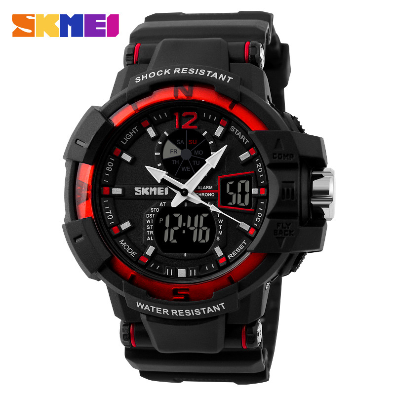 Man's Sport Wristwatch Clocks Waterproof Dual Display Sports Watch Led Male Fashion Outdoor Multifunctional Electronic Watch