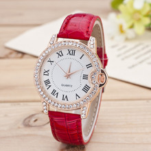 2016 High Quality Fashion Watches Women Leather Leisure Rome Dial Quartz Wristwatches Female Casual Bracelet Watch Ladies