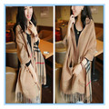New Autumn Winter Scarf Brand Plaid Scarf Shawl British Style Double Sided Pattern Pocket Cashmere Women