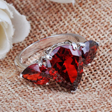 Cute Sweet Heart Red Ruby Jewelry Sz5 6 7 8 9 10 Women Men Wedding Ring