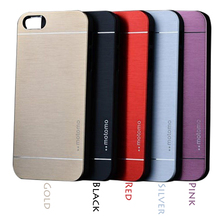 Hot Deluxe Metal Brush Plastic Aluminum Case for iphone 5 5s hard cover phone bags Free