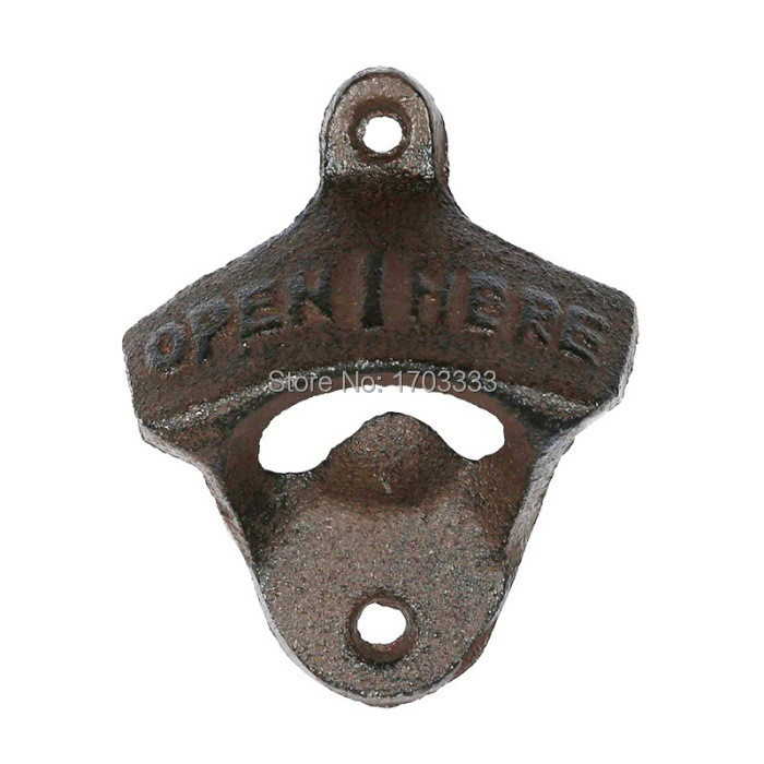 1PC Beer Opener Wall Mounted Home Bar Bottle Fixed Wine With Screws Cast Iron