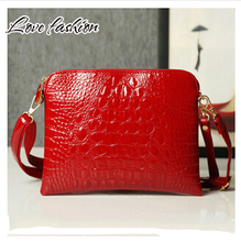 New Promotion 2015 fashion pu Leather Crocodile pattern Women Handbag Shoulder Bag female Messenger Bag ladies