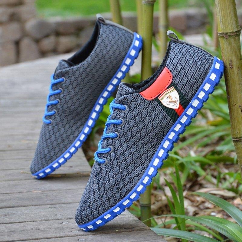 Summer men s shoes Korean low to help network breathable mesh sports and leisure shoes tide