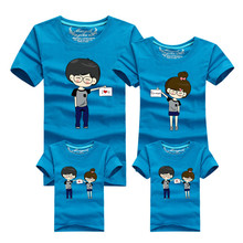 1 Piece New Fashion Family Matching Outfits T-shirt 8 Colors Clothes For mother father Baby Family fitted short-sleeved